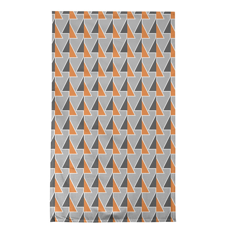 Torchon à flèches, Noir / gris / orange, Polyester sergé