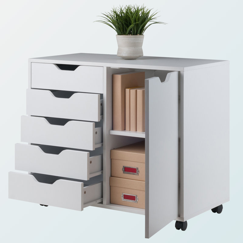 Armoire mobile à 5 tiroirs Holthaus, Blanc