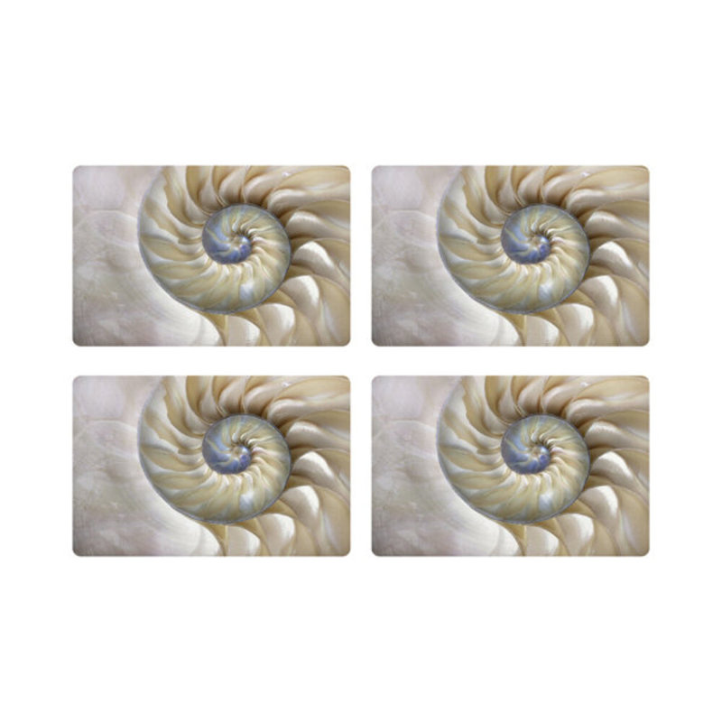 Nautilus Pearl Pebble Vegan Leather Rectangle Placemat