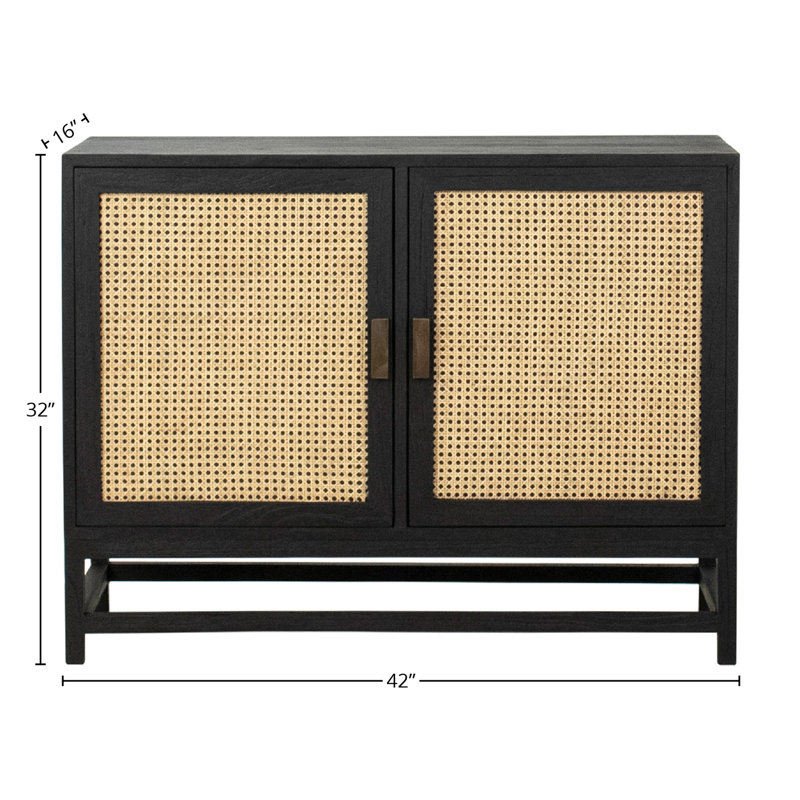 Royette 42" Wide Server in Beige/Black