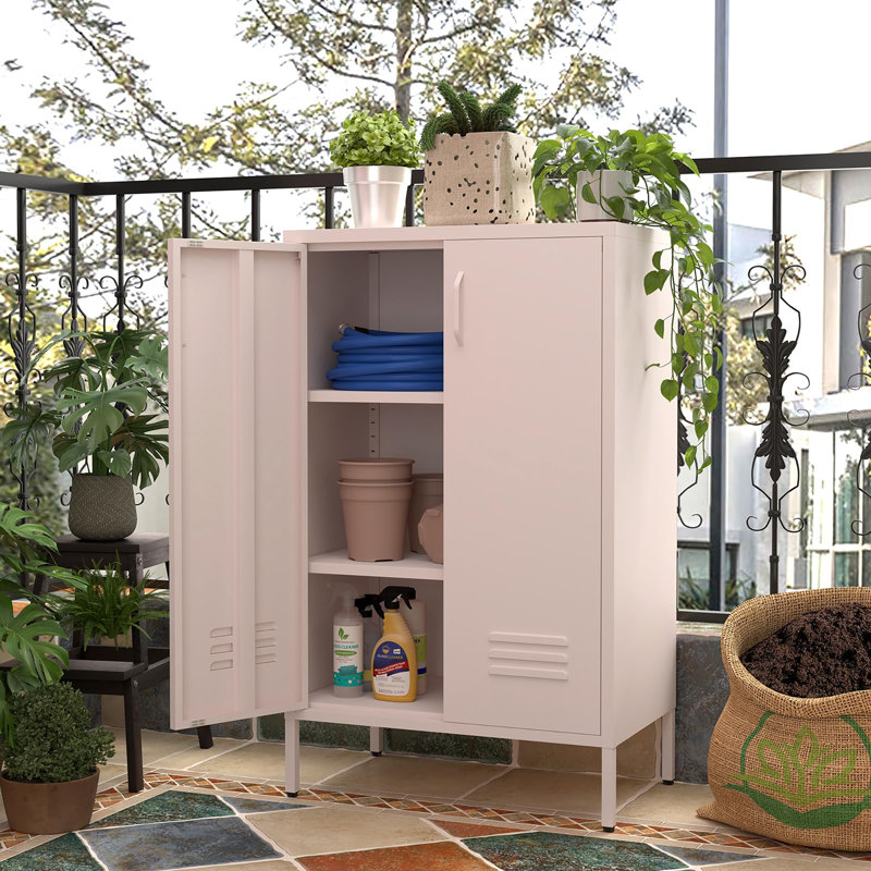 2 -Door Storage Cabinet, Pink