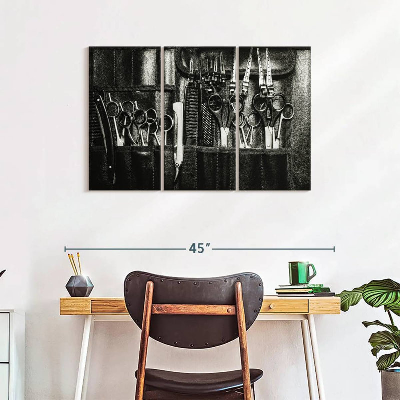 Ensemble de coiffeur sur toile 3 pièces, H 24 po x l 38 po x P 1,25 po