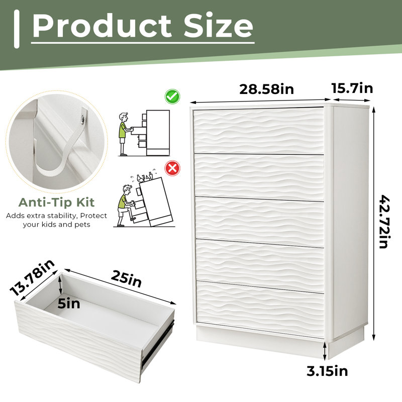 white extra large dresser with deep drawers ZORPLIX 10 Drawer for Bedroom, 55" Long High Gloss Dresser, 48w x 33h x 17d Sikaic Dresser Bedroom Furniture 6
