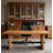 Solid Wood Teacher Desk, Rectangular Executive Office Desk Set