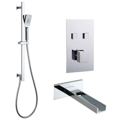Windmill Thermostatic Touch Control Valve With Slide Rail And Bath Spout