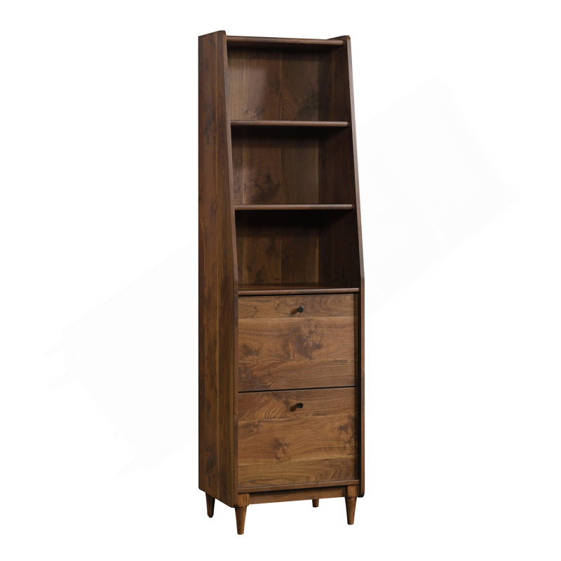 Narrow Bookcase, Brown Finish