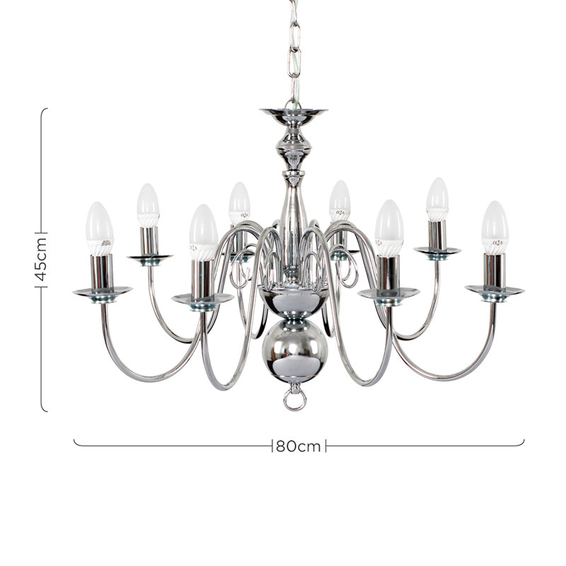 Margarita 8 - Light Chandelier, Chrome, 3000k