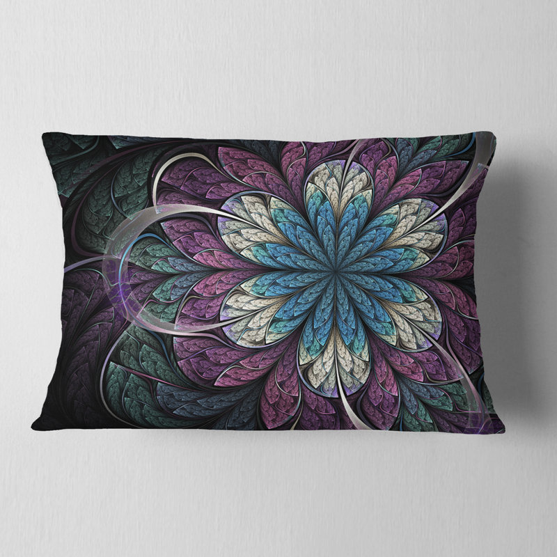 Coussin lombaire à fleur arrondie floral