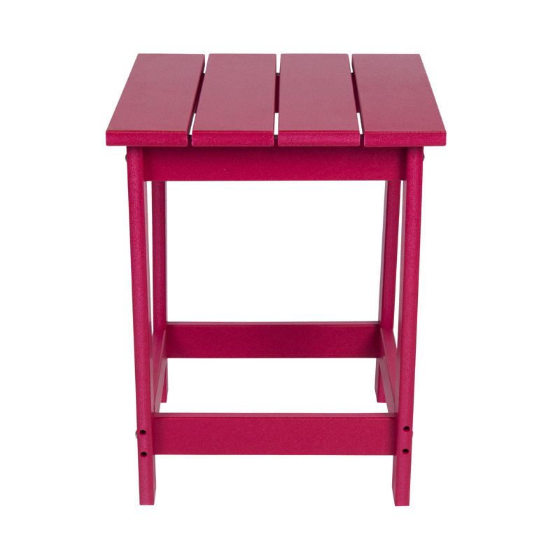 Ensemble de chaise Adirondack moderne en PEHD résistant aux intempéries avec table d'appoint Arenijus, Rouge