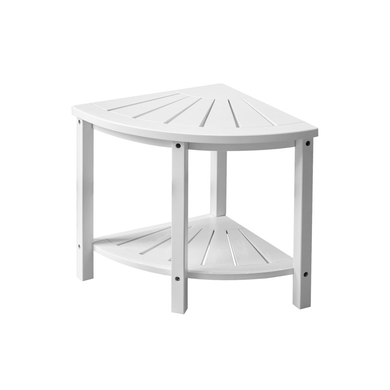 Banc de douche en bambou l 15,9 po Merick, Blanc