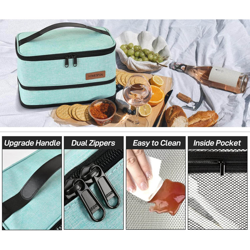 Expandable Lunch Bag With Handle, Green