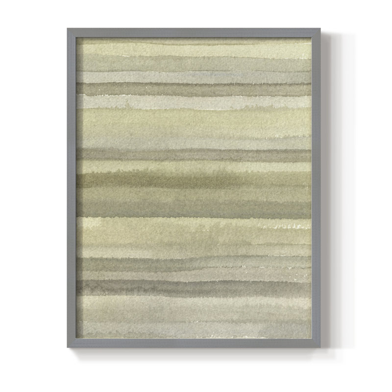 «Lines in Neutral I», reproduction encadrée - bois massif, Gris, H 10 po x l 8 po