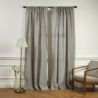 Madison Stripe - 100% Pure Linen Curtain