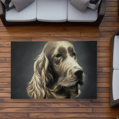 Field Spaniel Black Office Outdoor Area Rug for Home Decor
