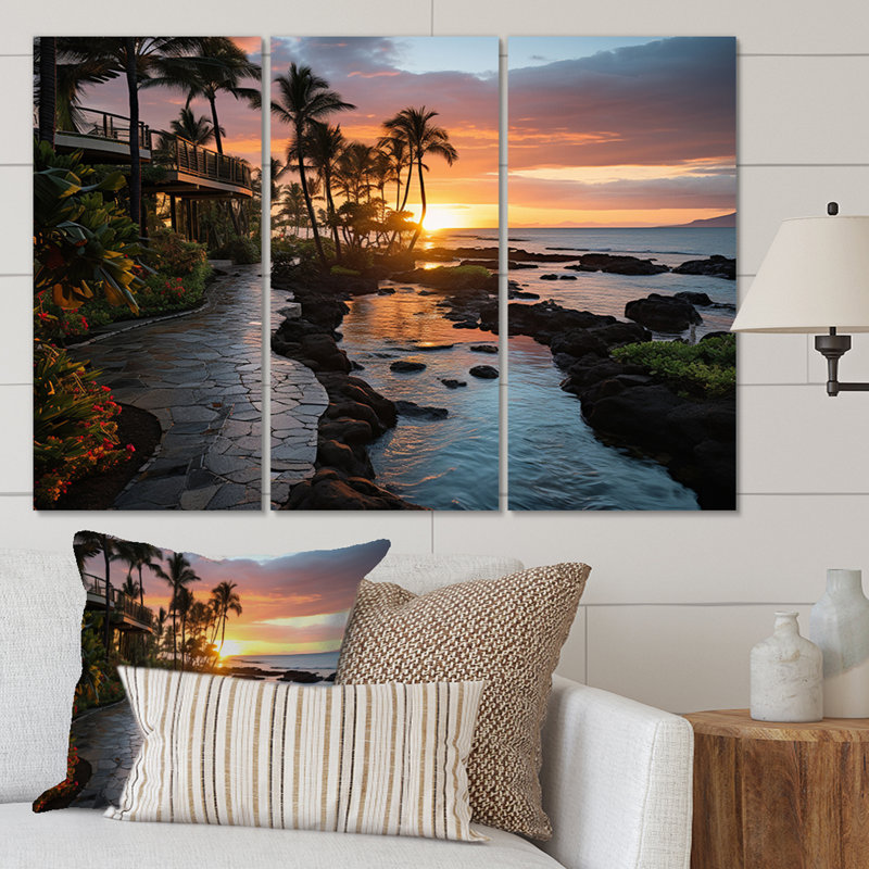 Maui Tropical Dreamscape I, impression sur toile 3 pièces, H 28 po x l 36 po x P 1 po