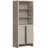 74.1" Fluted  Bookcase With Doors,Book Shelf With 3 Open Shelves & 3 Hidden Shelves