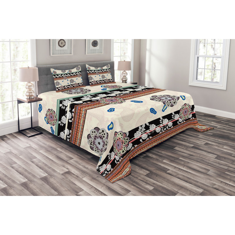 No Pattern Bedspread with Pillow Shams, 220 x 264 cm