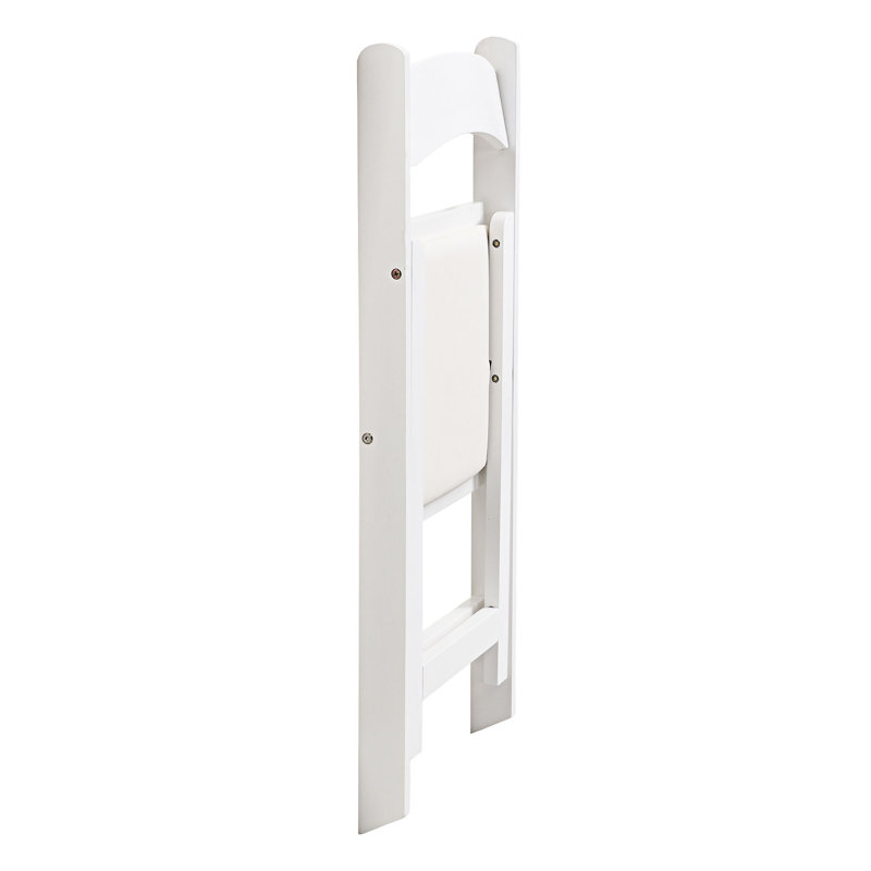 Ensemble de 4 chaises pliantes rembourrées, Beige / similicuir blanc