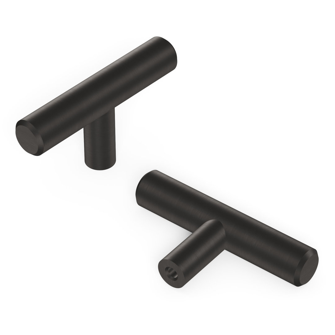 Bar Pulls Collection T-Knob - 2-3/8" x 1/2 " Cabinet Knob - Contemporary, Minimalist Hardware for Drawers & Cabinets Hickory Hardware 