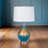 Inchara - 27" Glass Table Lamp - Gold & Blue Finish