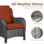 Ensemble de conversation d'extérieur en osier pour 2 personnes avec table à thé et 2 chaises d'appoint (base gris foncé + coussin rouge)-1890637149-1890821577