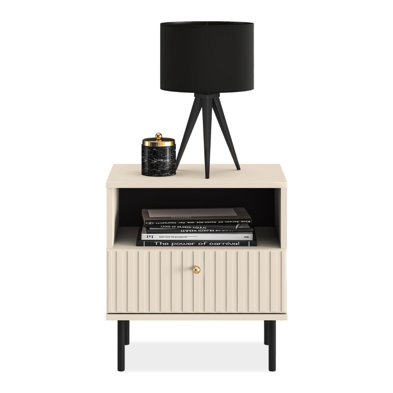 DROMA 50cm W Manufactured Wood Bedside Table