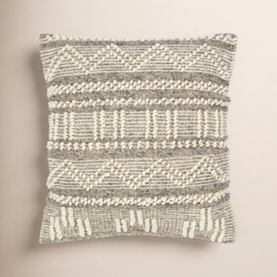 Reni Geometric Wool Blend Reversible Throw Pillow