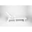 Chaise de patio blanche, résistante aux intempéries, avec 5 et roues surdimensionnées pour l'extérieur, porte-gobelet à 5 angles réglables