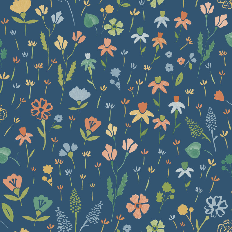 Rouleau de fleurs Macel, Bleu marine