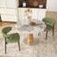 Ensemble de salle à manger rond moderne 5 pièces Aversa avec pied central en métal et 4 chaises à structure métallique bouclée, chaises entièrement assemblées-1270947209-1270947210-1270947213