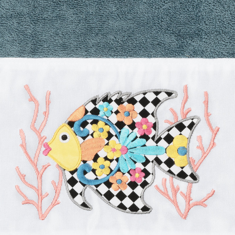 Serviette de bain en coton FELIZ, Bleu sarcelle