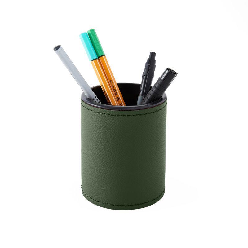 Wiltraud Leather Pen Holder, Green