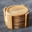 Ridgley Bamboo Round 6 Piece Coaster Set With Holder