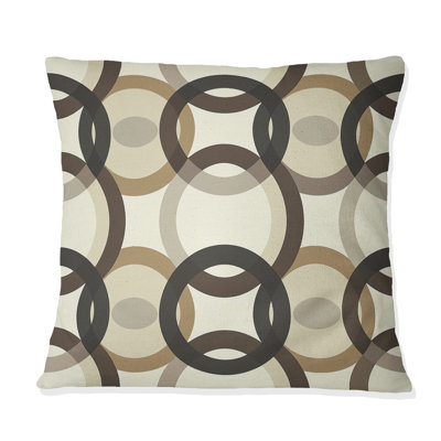 Coussin Mid-Century noir gris rétro