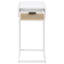 Table d'appoint en forme de C avec tiroir en rotin PE et design côtier moderne