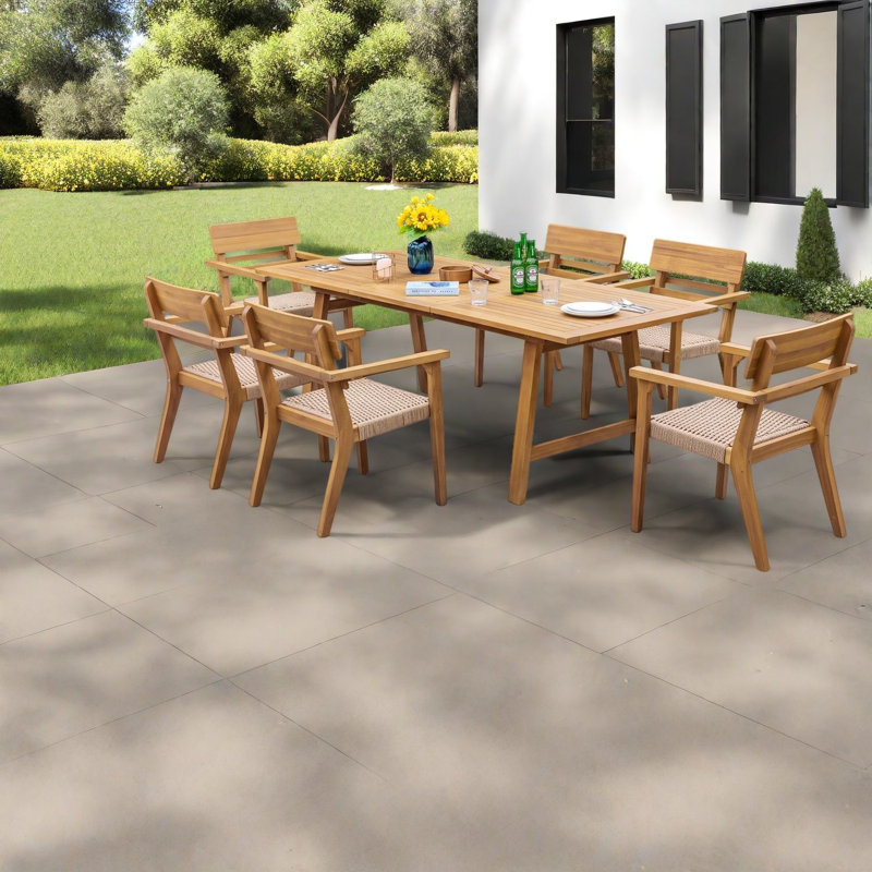 Patio Dining Set Extendable Table,