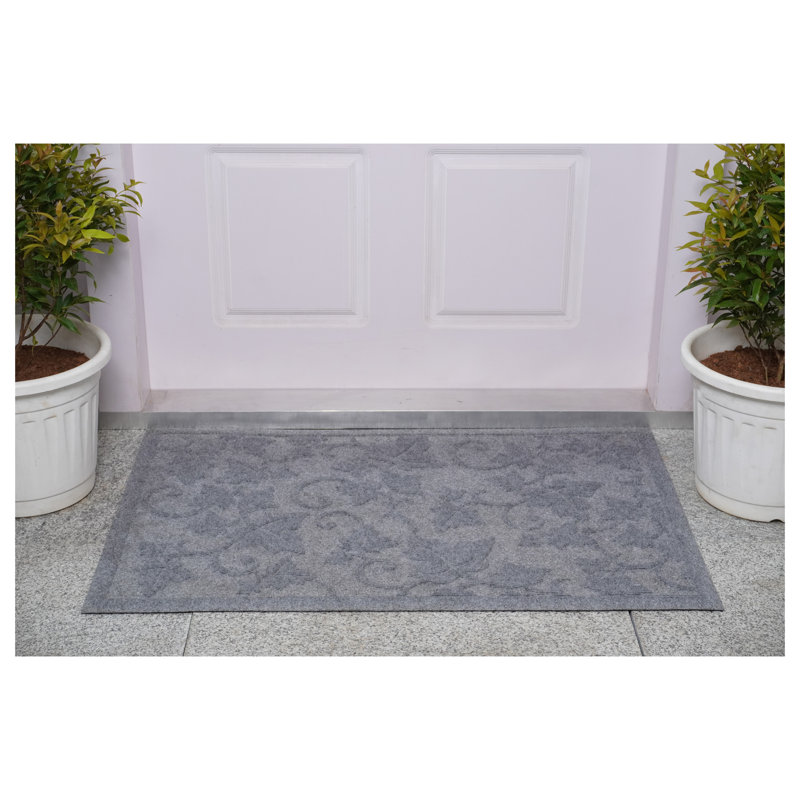 Non-Slip Floral Doormat, Rectangle 24" x 36"