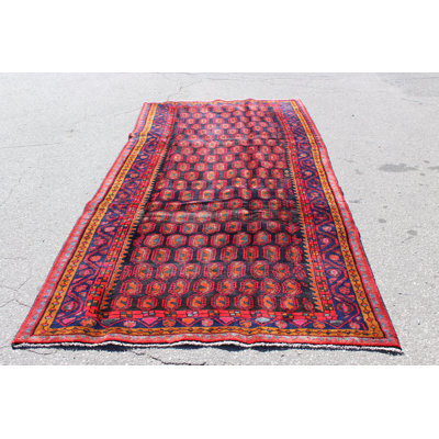 Tapis rouge rétro 5 x 10 | Tapis oriental tribal tribal | Tapis bohémien Kazak | Tapis fait à la main