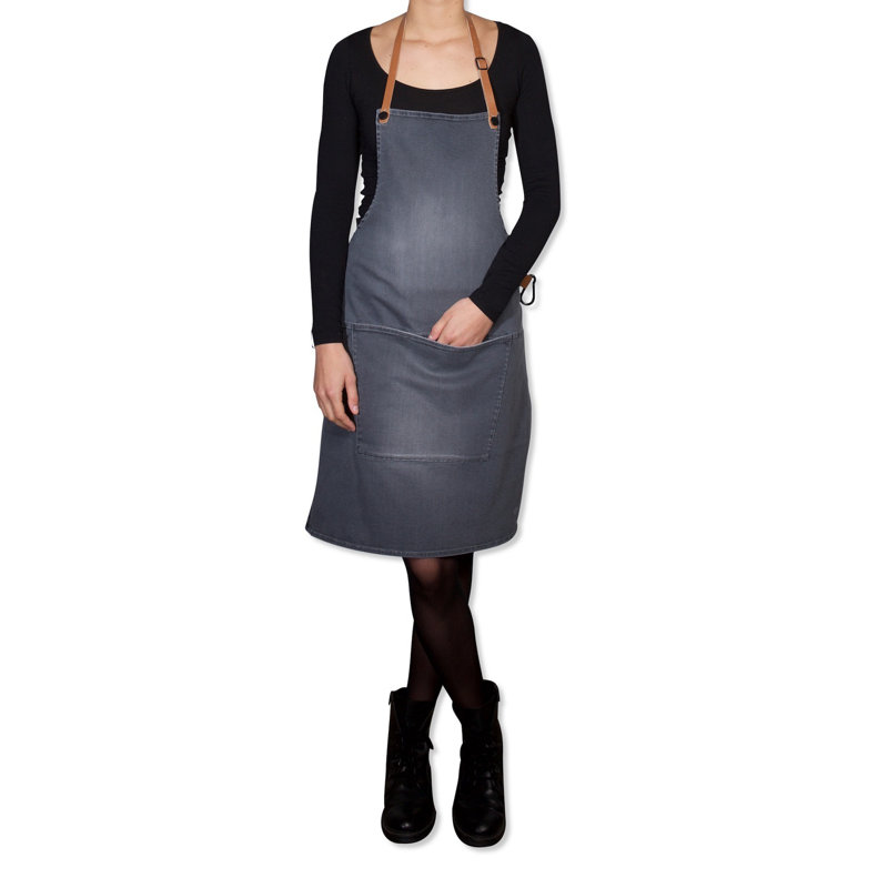 No Pattern Denim Bib Apron
