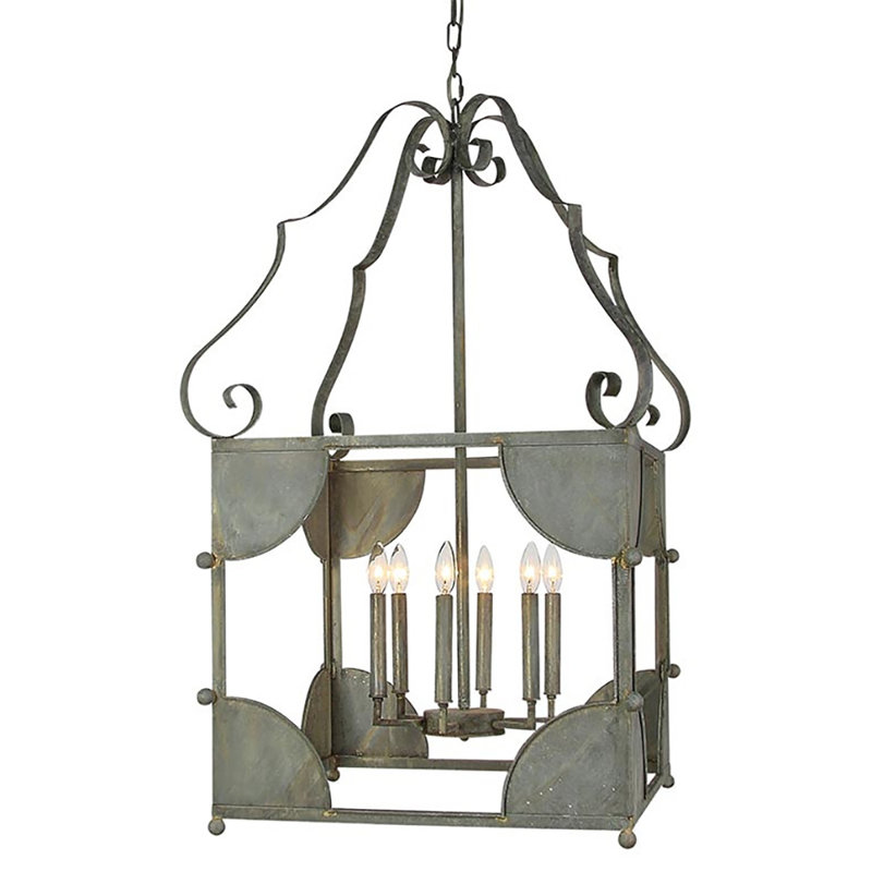 Chelsea 6 - Light Candle Style Square Chandelier