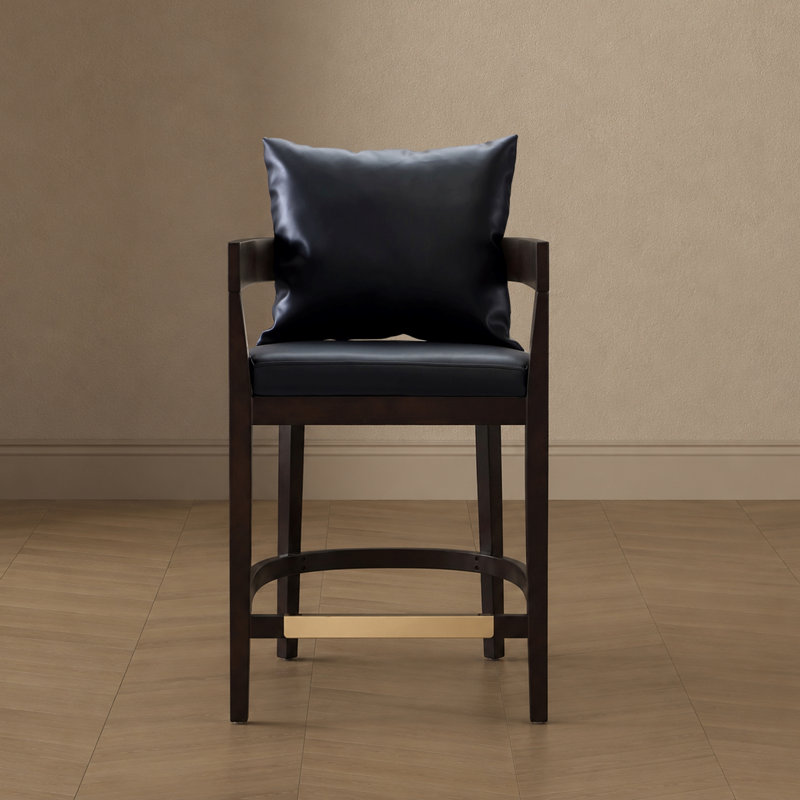 Tabouret de comptoir Ritz Mid-Century, Noir, Tabouret de comptoir (siège d'une hauteur de 26,5