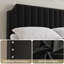 Base de lit grand format en velours, tête de lit et pied de lit de 50,2 po de hauteur, cadre de lit plateforme grand rembourré avec garniture cloutée, aucun sommier requis, silencieux, lattes en bois massif, noir-1387376231-1387376230