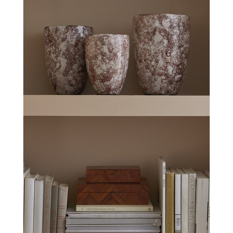 Ensemble de vases de table en terre cuite faits à la main 3 pièces Marne