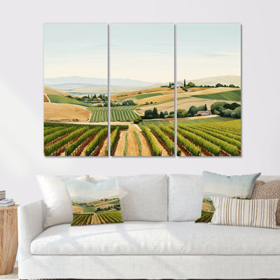 Vineyard Scenery Landscape Beauty II - ensemble d'art mural sur toile Vineyard