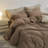 MooMee Duvet Cover Set with Zipper Closure & 8 Interior Ties 100% Washed Cotton Twill Soft Linen Like Textured-107383181-115279052