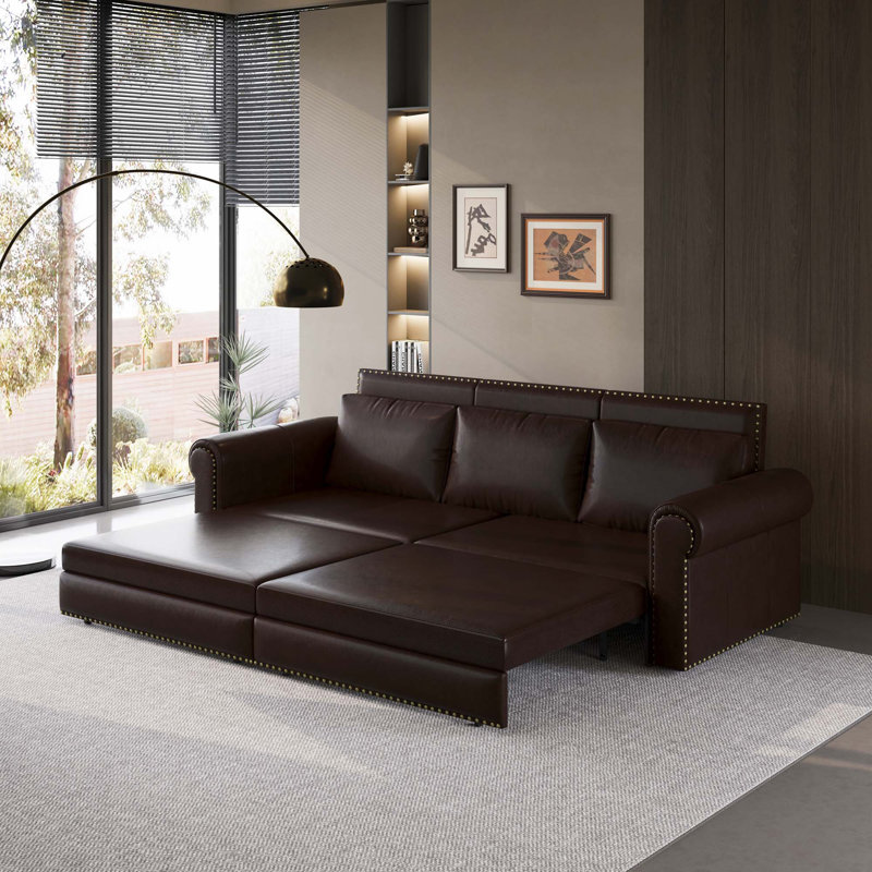 Canapé-lit Chesterfield de 93,7 po Chesterfield, Marron foncé