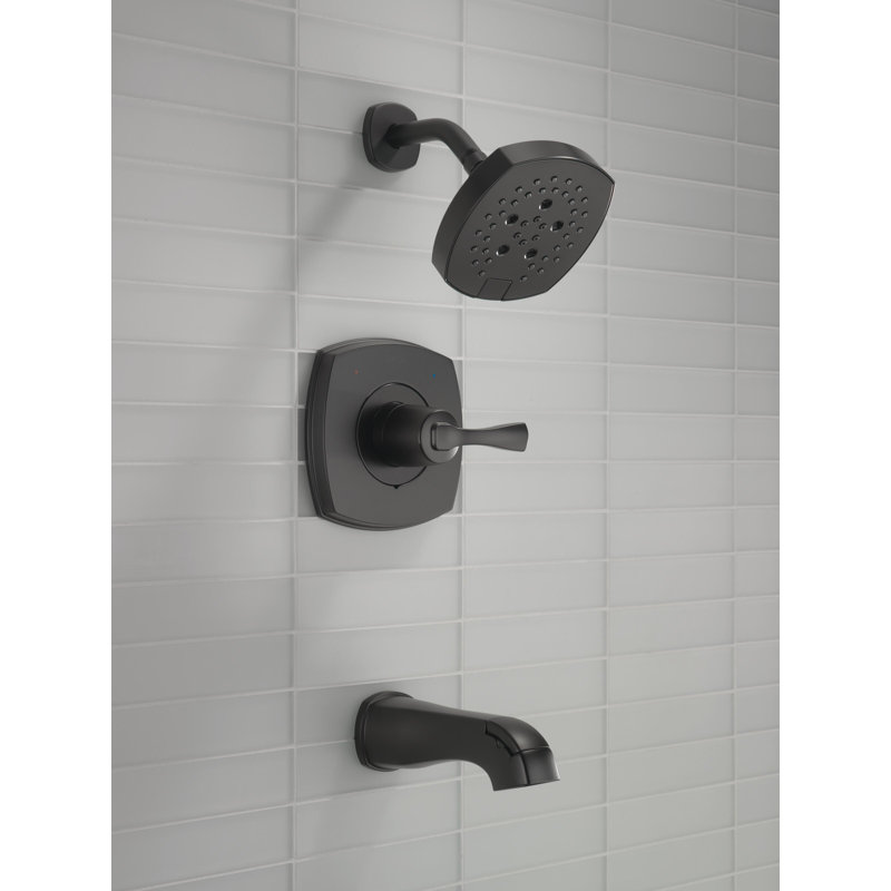 Stryke 14 Series Tub and Shower Faucet Trim with H2Okinetic Technology, Matte Black