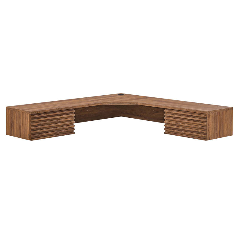 Bureau de coin mural Render par Modway, Noyer