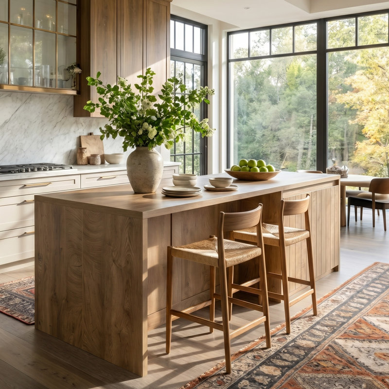 71 Inch Large Stationery Kitchen Island with Double Door Storage Cabinet