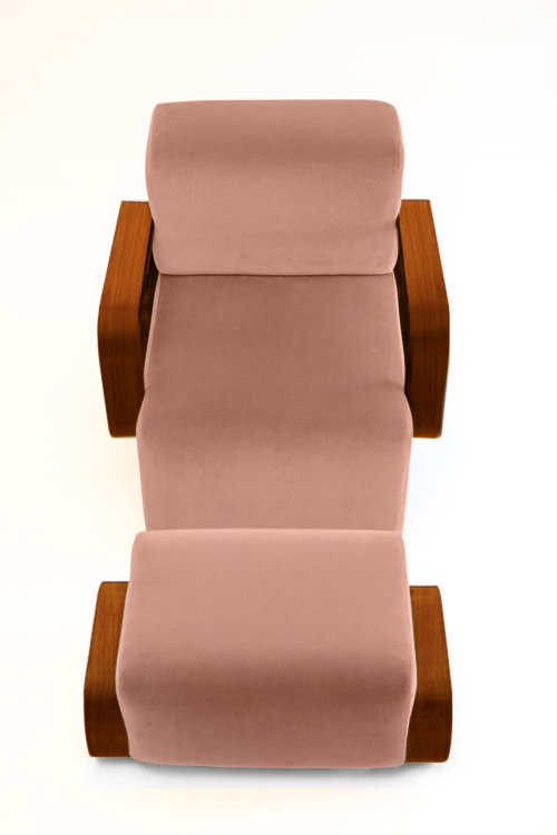 Cayenne Lounge Chair, Cameo Velvet, Walnut